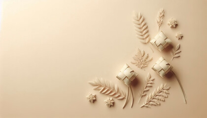 Beautiful Eid Ketupat Floral Background Perfect for  Greeting Cards