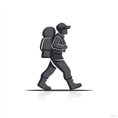 Obraz premium person hiking with backpack silhouette 