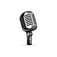 Fototapeta premium vintage microphone for podcast logo