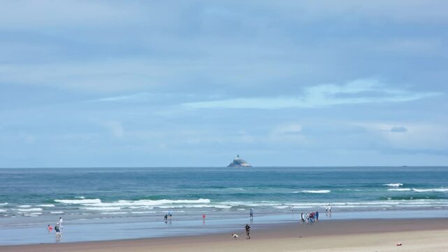 Terrible Tilly &ndash; Tillamook Rock Lighthouse Offshore from Tillamook Head Oregon in 4K
