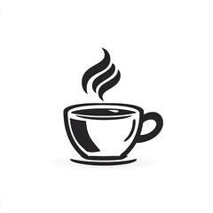 Fototapeta premium simple hot coffee cup with steam