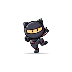 ninja cat cartoon icon