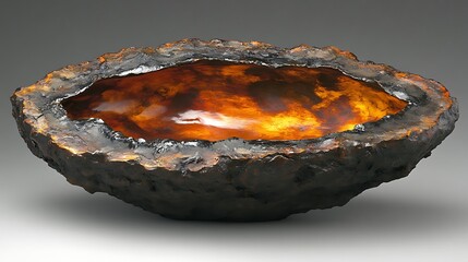 Obraz premium Unique, sculpted, amber-toned bowl
