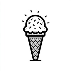minimalist ice cream cone with sprinkles