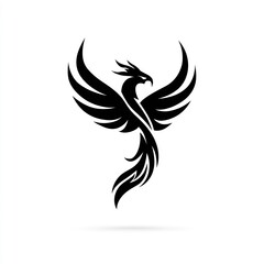 Obraz premium phoenix rising silhouette icon