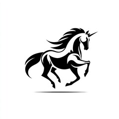 Fototapeta premium Galloping Unicorn Silhouette