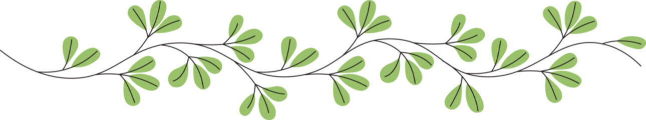 Leaf Branch Line Art Border