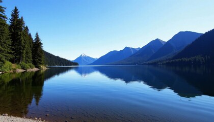 Blue Water Residing In Lake Angeles Landscape