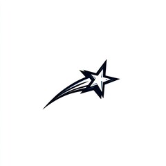 Obraz premium Minimalist Shooting Star Logo