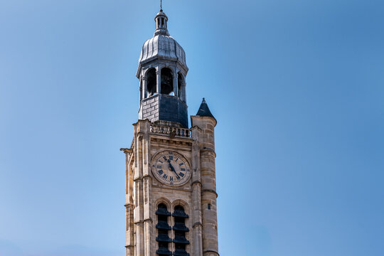 Saint-Etienne-du-Mont church bell tower in Paris, France