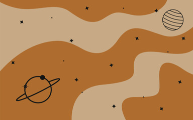 Simple Abstract Star And Planet Design Background