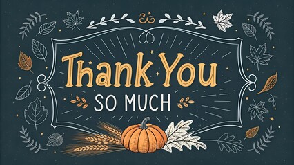 thank you so much poster with hand drawn letter