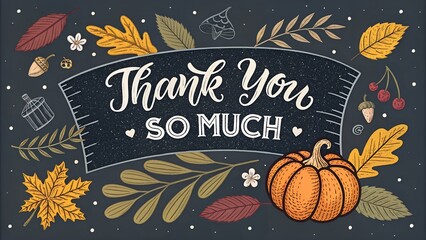 thank you so much poster with hand drawn letter