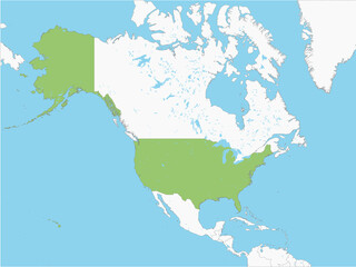 Vector map of United States of America