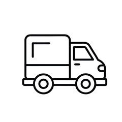 Truck Icon Vector Illustration – Delivery and Transportation Symbol Isolated on White Background