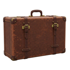  Vintage leather suitcase with brass buckles