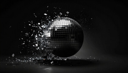 Obraz premium disco ball shattering Background. Generated Image