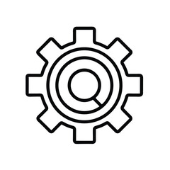 Gear Icon Vector Illustration – Mechanical Settings and Configuration Symbol on White Background