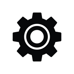 Gear Icon Vector Illustration – Settings and Mechanical Symbol Isolated on White Background