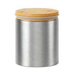 Stainless steel canister with bamboo lid