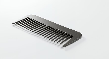Sleek Black Comb on White Background Ideal for Decoration and Grooming Visuals