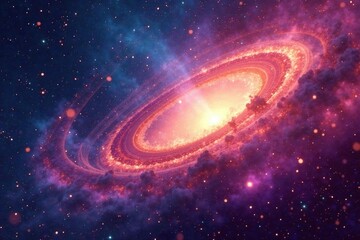 Obraz premium Abstract swirling nebula, cosmic dust and gas, paint, sky, swirling design