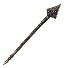 A Bronze Arrow with Viking Draugr Symbols Cursed Un Isolated on Transparent Background