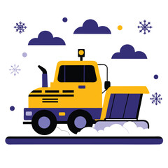 Conceptual Illustration of a Futuristic Snowplow in Action