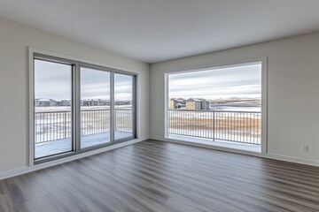 Obraz premium Spacious open-concept living area with panoramic views