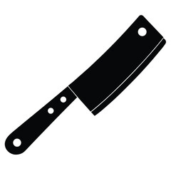 butcher element isolated meat cleaver on white background