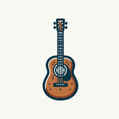 Naklejka premium guitar vector illustration white background