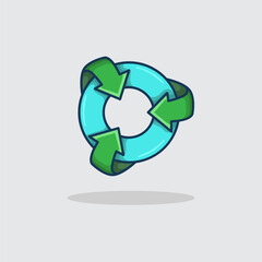 Recycling icon symbol Ideal for eco campaigns green lifestyle education projects and conservation design Editable and scalable for digital and print purposes