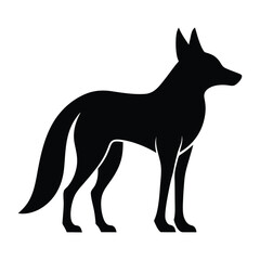 Jackal in Profile Vector Silhouette