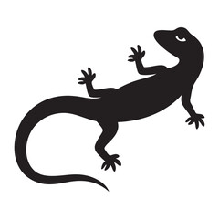 Lizard Profile Vector Silhouette Illustration