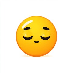 Fototapeta premium Drooling emoji face with sleepy eyes on white background