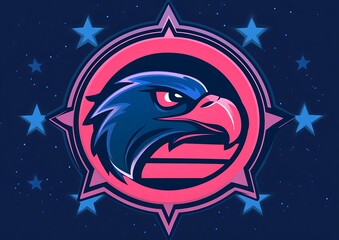Eagle emblem on vibrant background