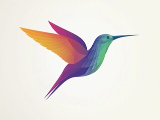 Vibrant Hummingbird in Flight Geometric Avian Design