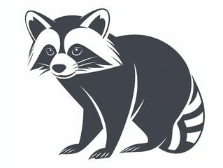 Fototapeta premium Playful Raccoon Illustration with Stylized Features and Expressions