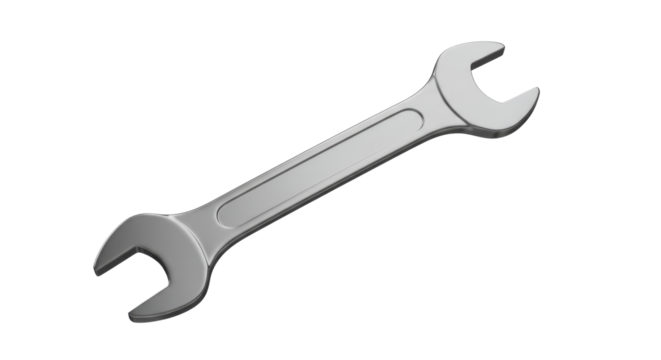 Metal wrench tool isolated on white background