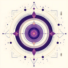 Obraz premium Crown Chakra Sahasrara Tantrism Flat Vector Illustration for Spiritual Design Projects