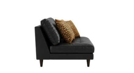 Black modern armchair with cushions