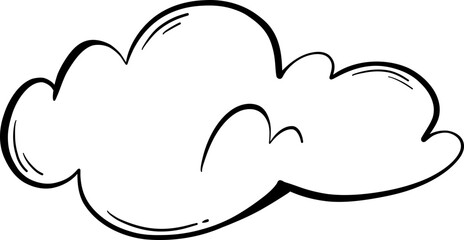 Fluffy Cloud Doodle with Compact Shape and Short Swirls