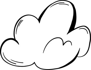 Bold Hand Drawn Cloud with Flat Base and Round Top