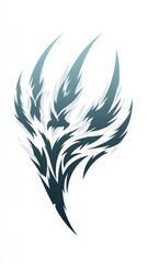 Stylized Avian Emblem with Gradient Shading, Abstract Bird Design Concept