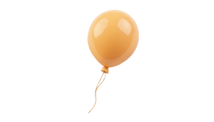 Floating Peach Balloon on Plain Background for Celebration Concept