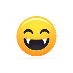 emoji smiling with vampire fangs