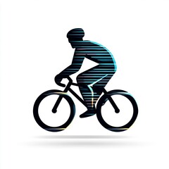 Obraz premium Cyclist Speeding with Motion Lines