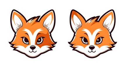 Obraz premium Detailed Cute Fox Cartoon Icon on White Background for Animal Lover Websites