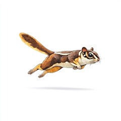 Fototapeta premium Flying squirrel gliding through air