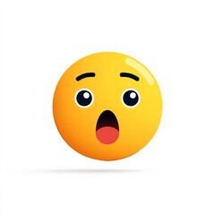 Fototapeta premium Shocked Face Emoji with Open Mouth